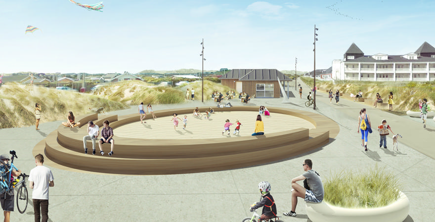 Nu bygges Sandpladsen i Søndervig